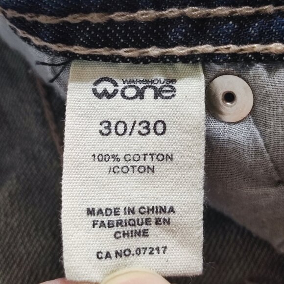 Warehouse One relaxed straight leg jeans men's size 30X30 dark ink blue - Picture 8 of 14